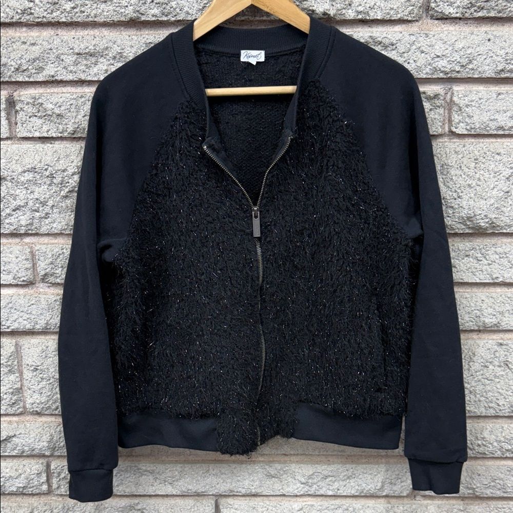 Kismet Black Textured Bomber Jacket